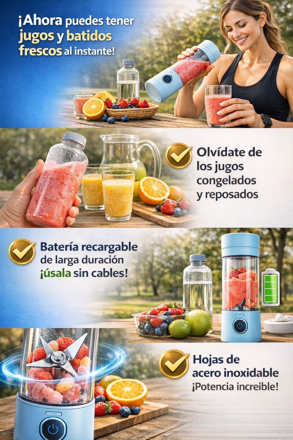 BlendGo™ Licuadora Portátil Recargable