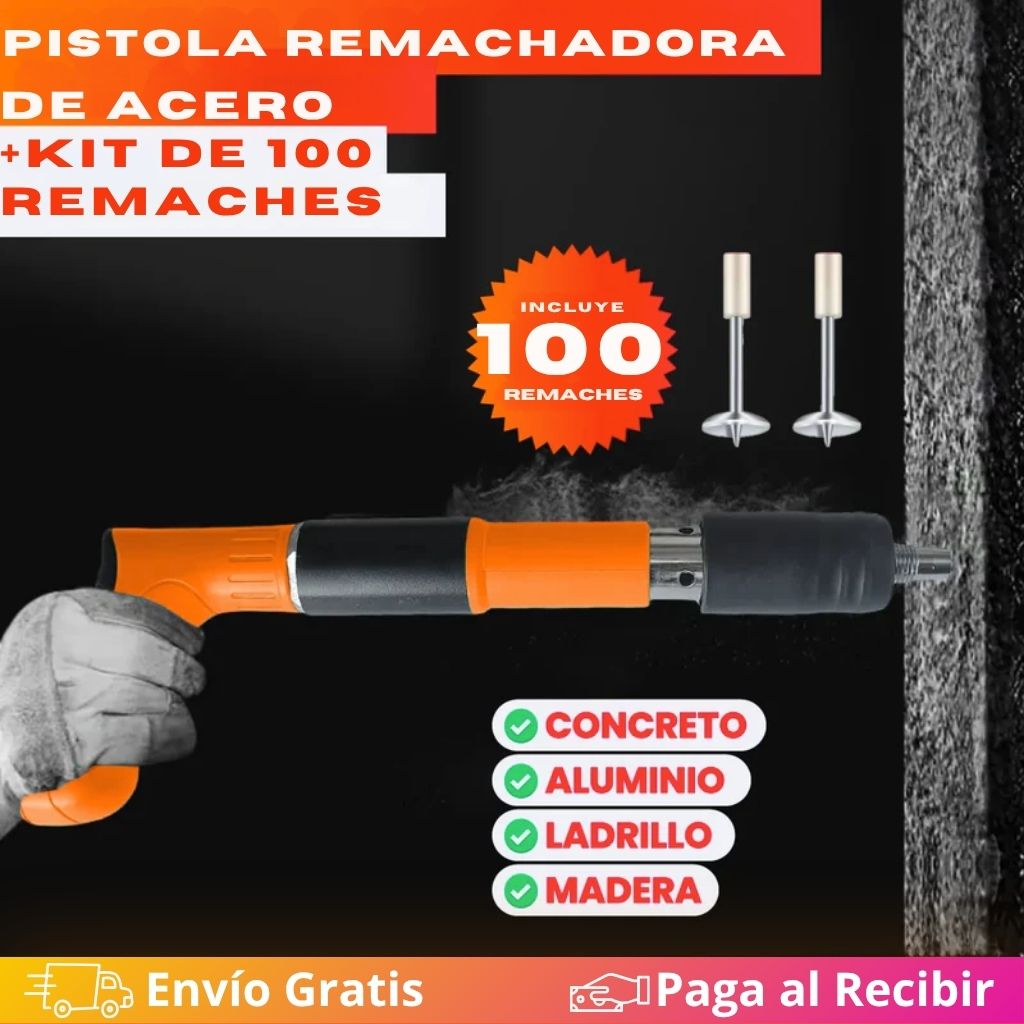 FixPro Gun™ - Pistola Remachadora + 100 Clavos Fulminantes
