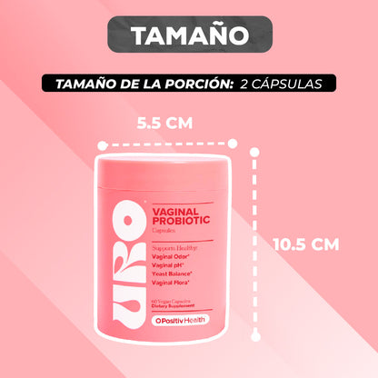 URO Probiótico Vaginal - 60 Cápsulas | Regula el PH íntimo y Regula el Mal Olor