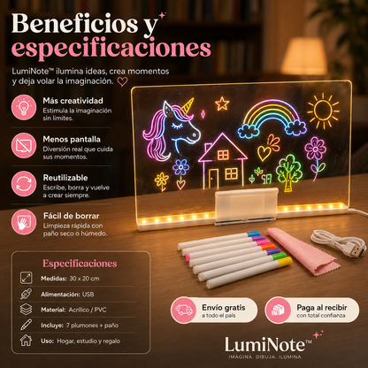 LumiNote™ - Pizarra mágica - Más creatividad, menos pantalla