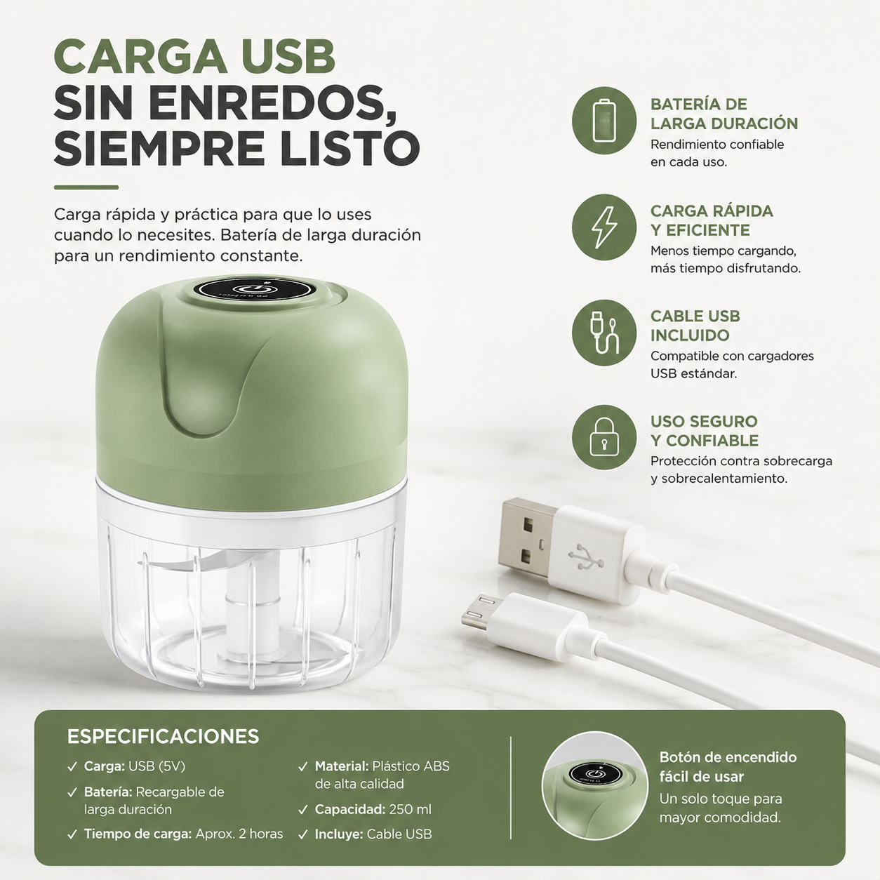 MiniChop - Cocina más rápido y sin olor en manos