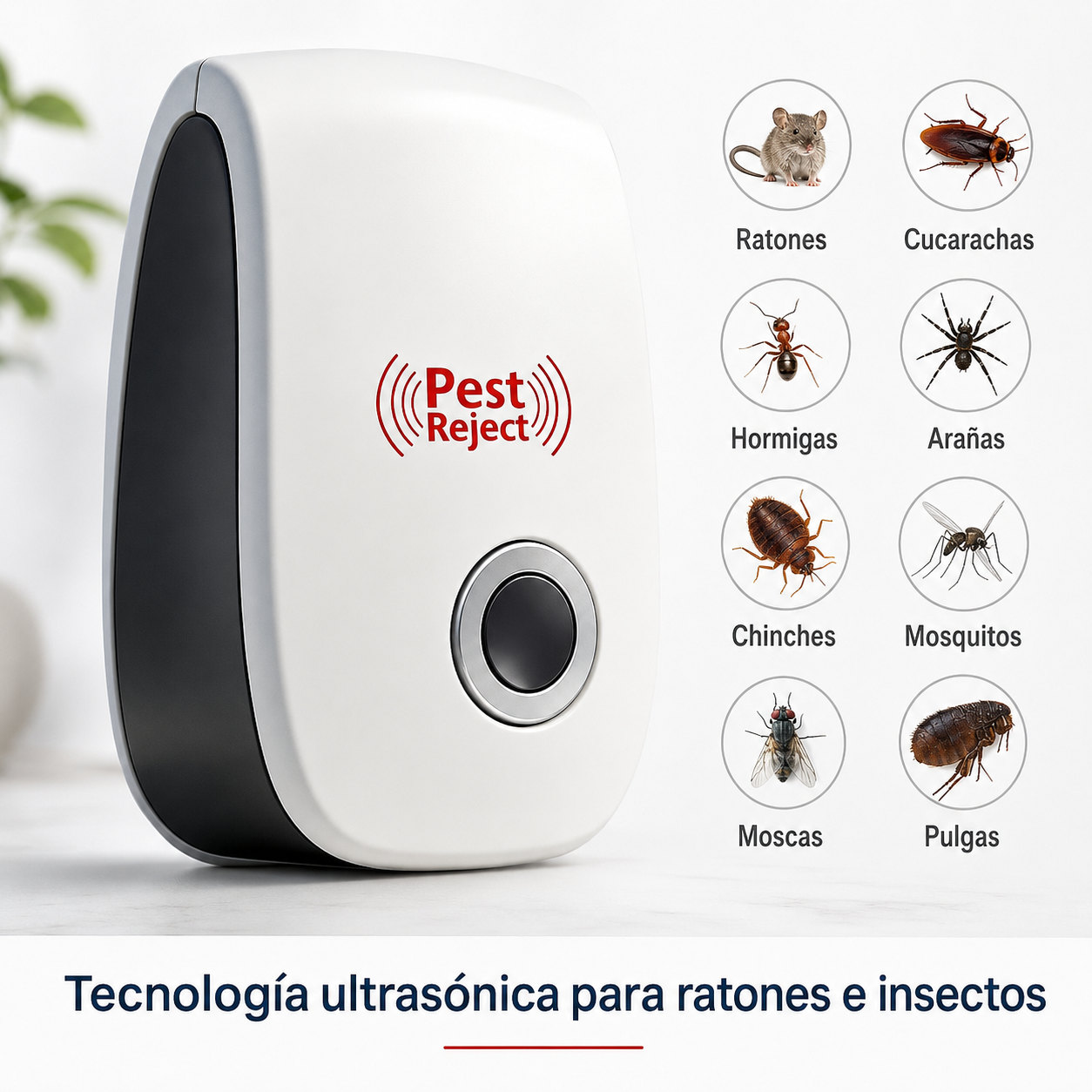 Pest Reject - Protección ultrasónica 24/7 sin venenos