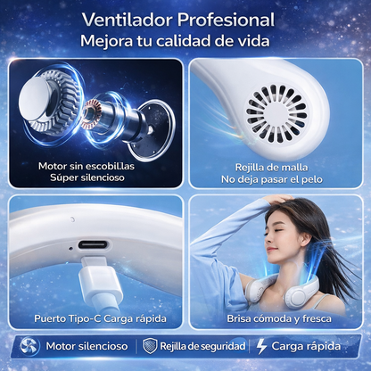 AirGo™ Ventilador de Cuello Portátil Recargable