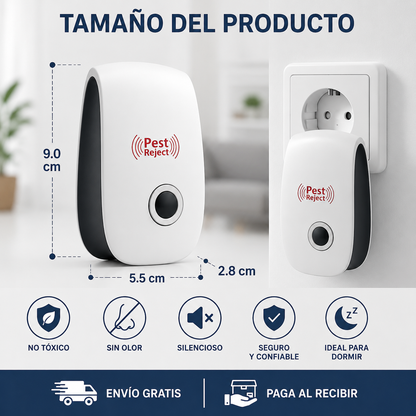 Pest Reject - Protección ultrasónica 24/7 sin venenos