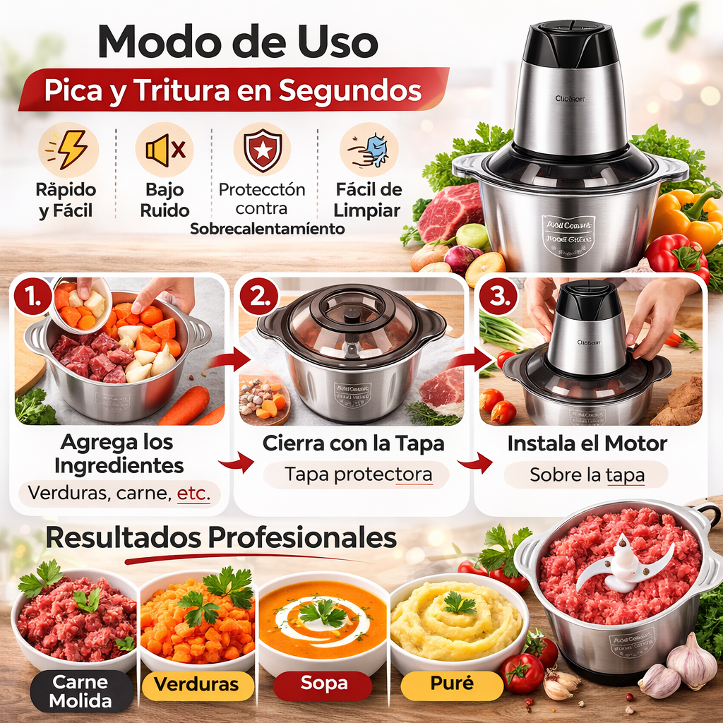 GrindPro™ - Pica tus alimentos en segundos sin esfuerzo