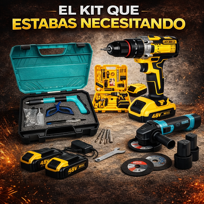 Kit Maestro 3-en-1™ Taladro + Amoladora + Clavadora Profesional