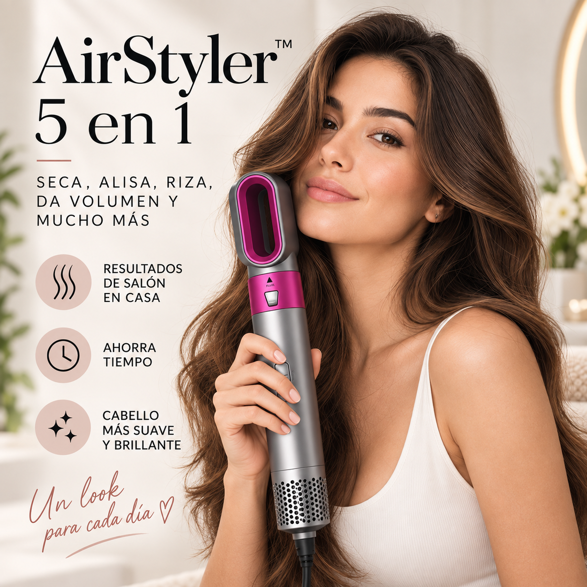 AirStyler™ 5 en 1 Cepillo Eléctrico Secador