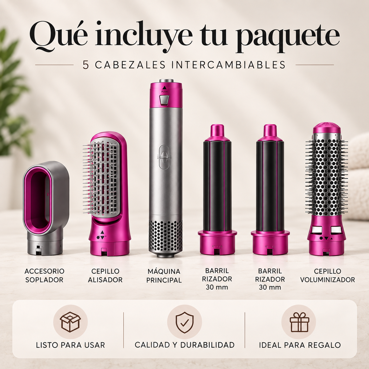 AirStyler™ 5 en 1 Cepillo Eléctrico Secador