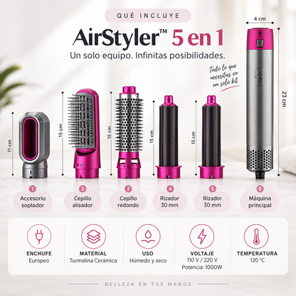 AirStyler™ 5 en 1 Cepillo Eléctrico Secador